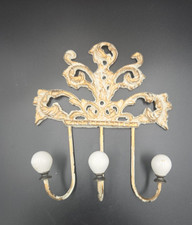 Antique White Metal Wall Cast Iron Wall Hook Coat Hat Towel Hanging Heavy Duty