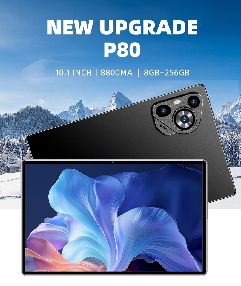 phone Tablet 10.1 inch 8G+256GB Android 12 Wifi 4G/5G LTE GSM SIM gift Keyboard - Image 2 of 4