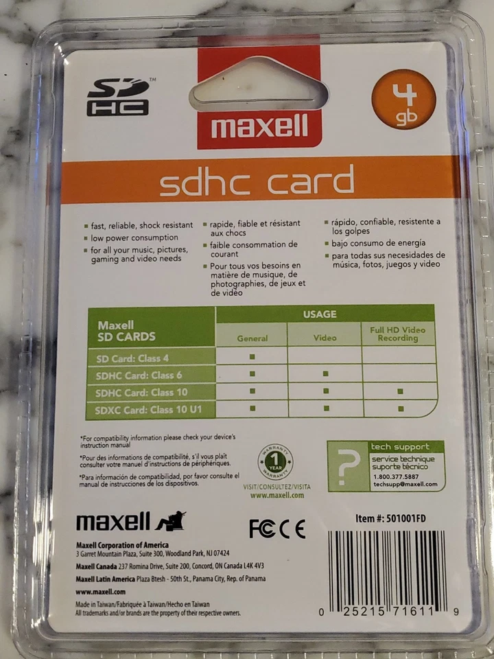 3 PACK -=BRAND NEW=- Maxell 4GB Class 4 MaxData SDHC SEALED Card Memory Card - Image 3 of 3