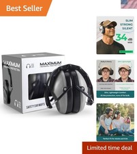 High-Performance 34 dB NRR Ear Muffs - Adjustable, Foldable Travel-Friendly