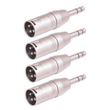 4 Pack 1/4" TRS to XLR Adapter, Balanced Quarter Inch 6.35Mm Male to XLR Male Ad