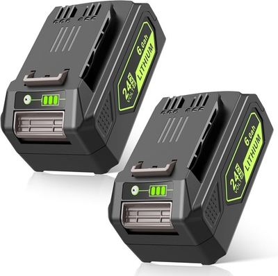 #ad 2 Pack 24V 6.0Ah Greenworks Battery Replacement 29842 29852 Lithium Ion Pack $59.99