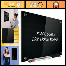 Tempered Glass Dry Erase Board 18"x24" Frameless Wall Mount with Markers Erase
