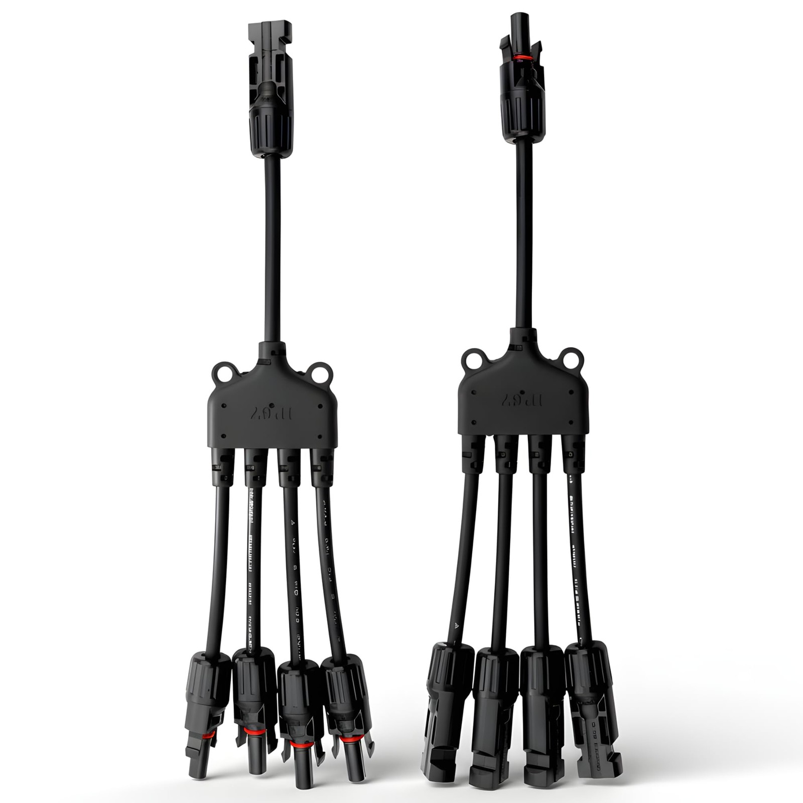 XYRIS Solar Connectors - Y Branch Parallel 1 to 4 Adapter Cable Wire black . Available Now for $11.97