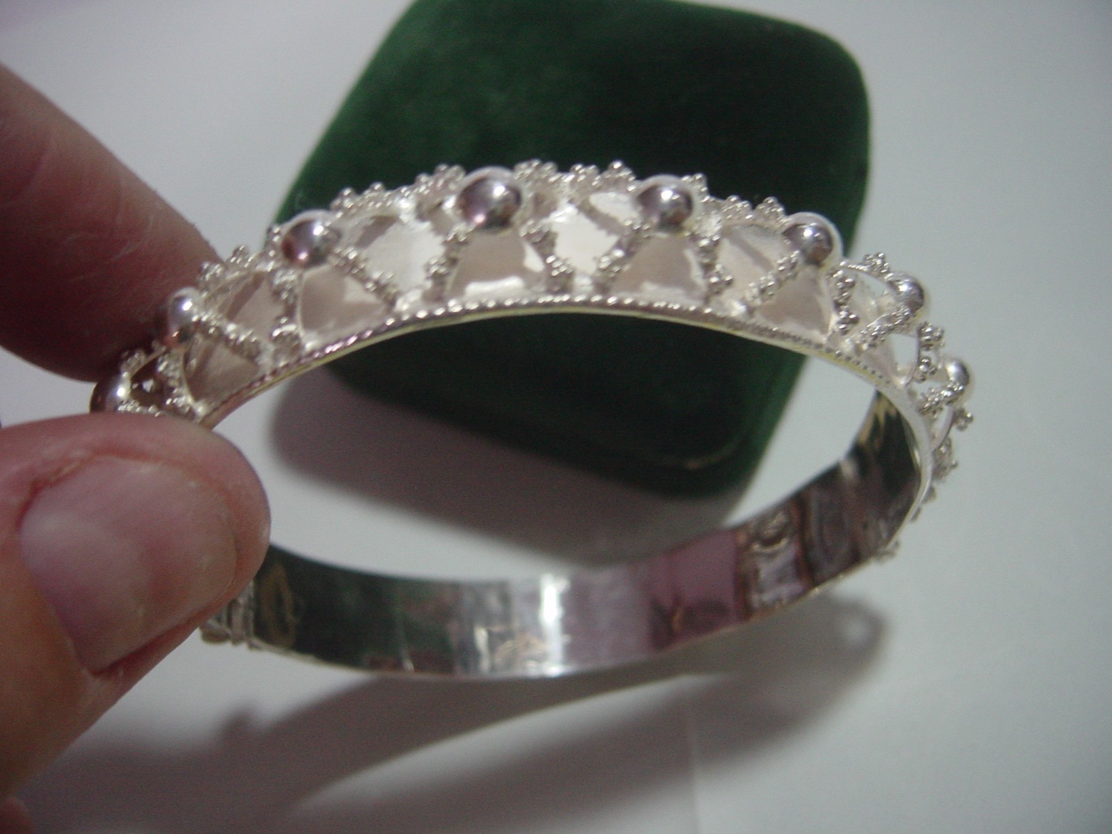 Vintage UNIQUE solid Silver Bangle-Superb Design … - image 19