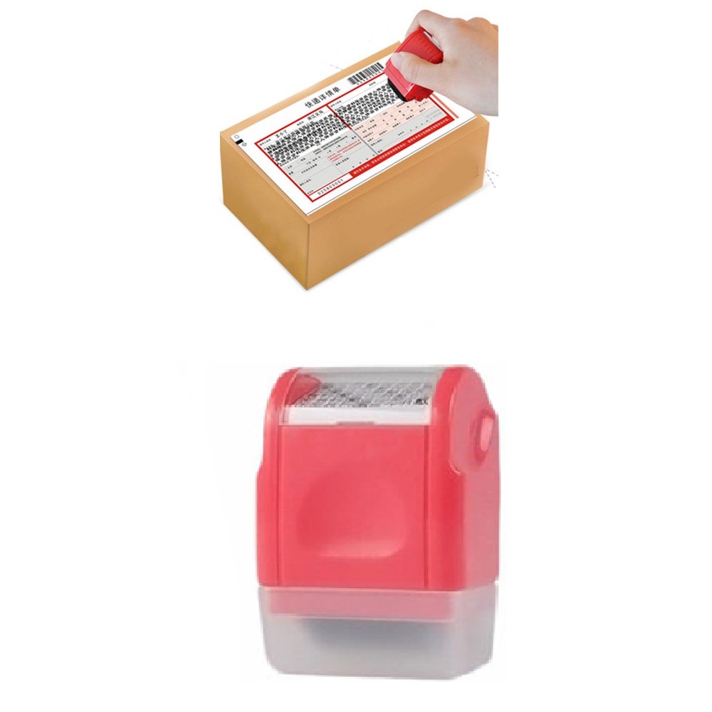 Red ID Stamp Identity Theft Protection Document Guard Self Ink Stamps Roller