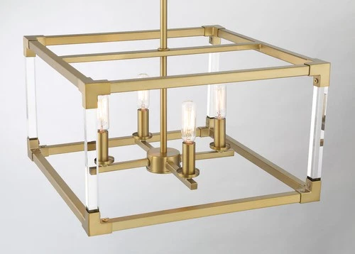 Minka Lavery 1458 Oro District 4 Light 16"W Vantage Pendant - Brass - Picture 3 of 9