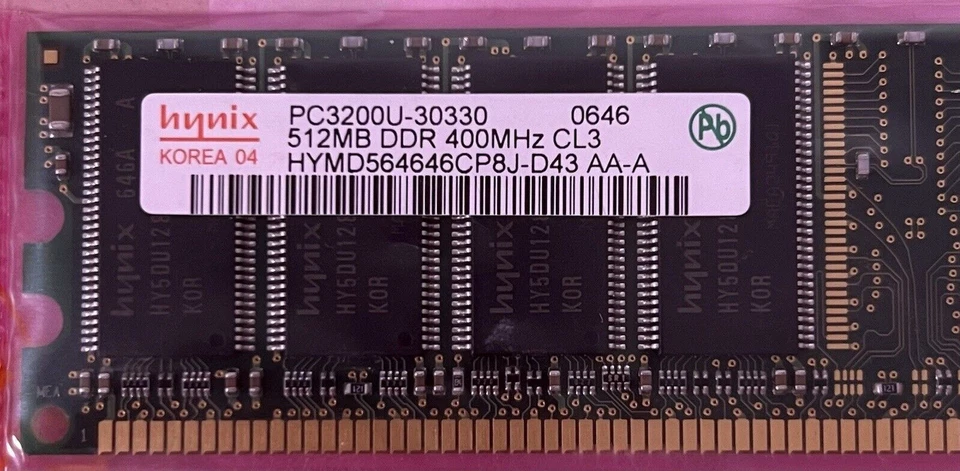 HP 326668-885 Hynix 512MB PC3200U-30330 HYMD564646CP8J-D43 RAM   Ref00147 - Image 2 of 4