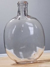 ANTIQUE PUMPKIN SEED SHAPED FLASK BOTTLE CLEAR VERY NICE CONDITION! 100yrs+