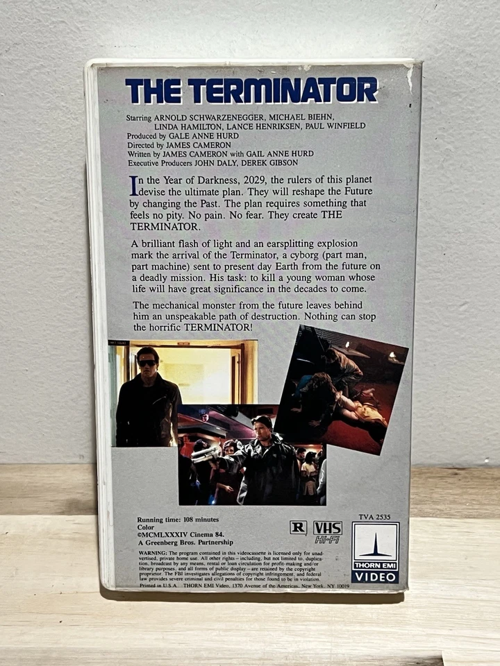 The Terminator 1984 Thorn EMI Video VHS Rare Hard Case Clamshell 80s - Image 2 of 4