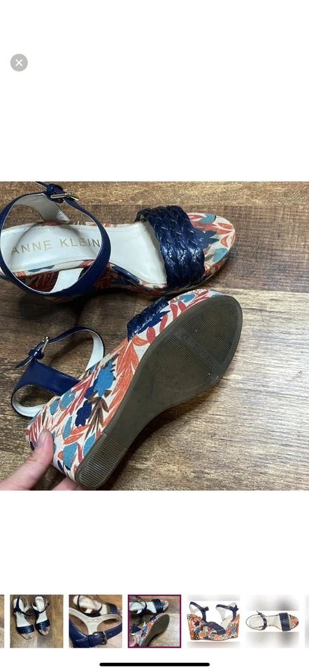 Anne Klein Floral Cuña Bomba Tacones Talla 8 Foto 4 de 4