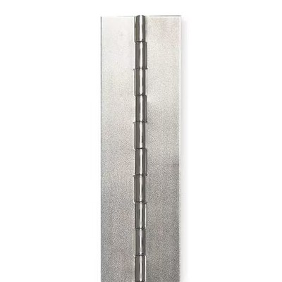 Piano Hinge, Steel, Full Surface Mounting, 1 1/4 In Leaf W X 48 In Leaf H,