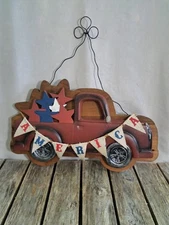 America Old Country Truck 3D Wall Plaque 7x12" Patriotic Cracker Barrel #4324BMT