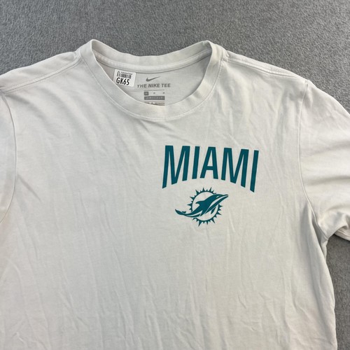 Miami Dolphins Shirt Mens Medium White NFL Football Nike Dri Fit Tee T-Shirt - Picture 2 of 13