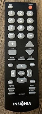 Genuine Insignia RC-V20-0A Remote Control LED TV NS-LCD22  NS-F27TV Tested OEM