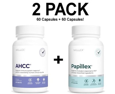 AHCC + Papillex Immune Support Combo Pack! 60 Capsules each (120 total!)