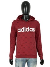 Adidas Sweatshirt Herren Größe S Bordeaux Rot mit Kapuze Hoodie Logo Essentials