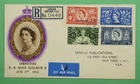 DR WHO 1953 BRITISH MOROCCO TANGIER OVPT FDC? QEII CORONATION REGISTERED w35962