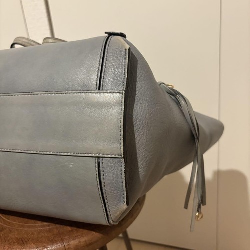 Chloe Hand Bag Tote Purse Leather Blue Authentic - Picture 6 of 24