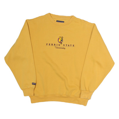 JANSPORT Damen Sweatshirt gelb Ferris State University Rundhalsausschnitt M Baumwolle