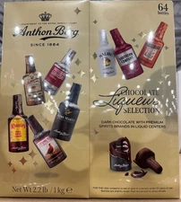 Anthon Berg Dark Chocolate Liqueur 64 Bottles Holiday Box Christmas 8/2026 New