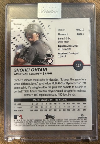 2023 Topps Pristine Pulsar rifrattore #242 Shohei Ohtani angeli incassati 🔥 - Foto 2 di 2