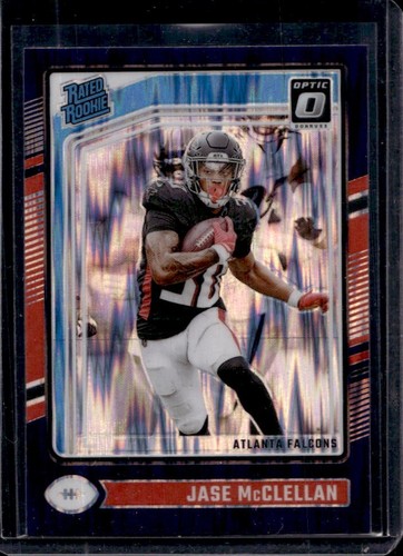 2024 Donruss Optic Jase McClellan Purple Shock Rated Rookie #243 Falcons
