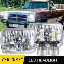 Pair 5x77x6 Led Headlights Highlow For Dodge D150 D250 D350 Ram 50 H4 Pair 5x77x6 Led Headlights Highlow For Dodge D150 D250 D350 Ram 50 H4