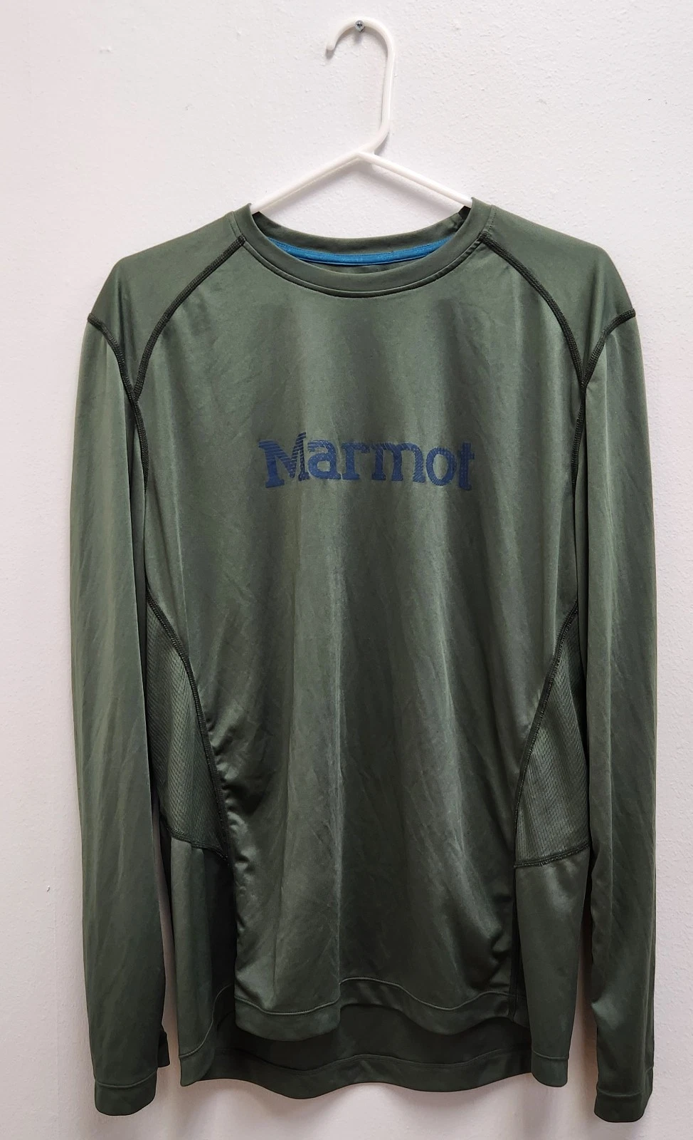 Marmot Men's Large Forest Green Long Sleeve Outdoor Hiking Performance Shirt