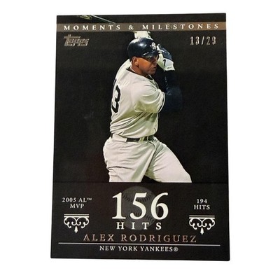 New York Yankees Alex Rodriguez 2007 Topps Moments & Milestones 156 Hits 13/29