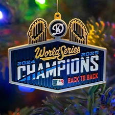 Dodgers World Series Back to Back Champions 2025 Christmas Ornament Decor