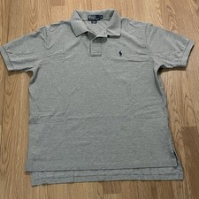 Polo Ralph Lauren Men  s XL Polo Shirt Gray Short Sleeve Golf Preppy 100 Cotton
