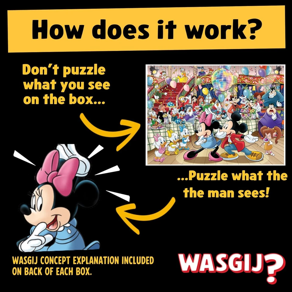 Wasgij Original, Mickey's Party - Disney Themed 1000 Piece Jigsaw Puzzles for Ad - Immagine 2 di 4