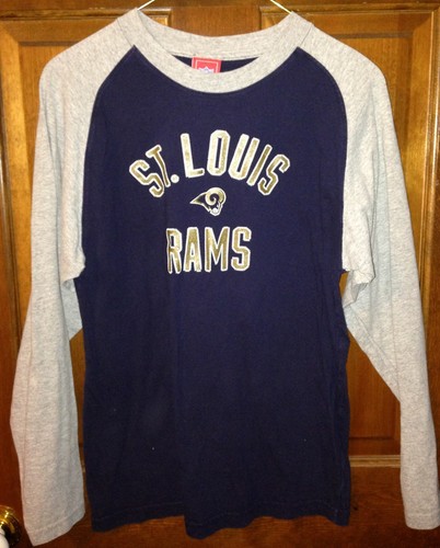NFL long sleeve T-Shirt St Louis RAMS Size Youth Large 14/16 Navy Blue/gray NICE