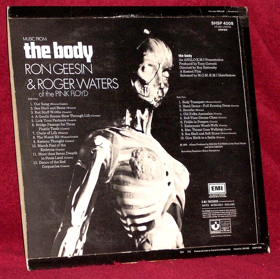 OST LP MUSIC FROM THE BODY RON GEESIN ROGER WATERS 1970 HARVEST UK ORIG PRESS NM - Image 2 of 2