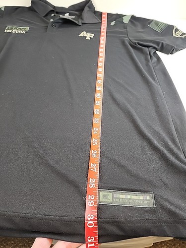 Air Force Falcons Men Polo Shirt XLarge Black Performance Logo Embroidered XL - Picture 5 of 9