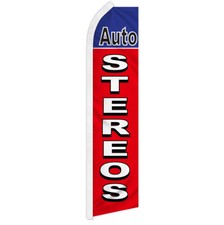 Auto Stereos Advertising Swooper Feather Flag Car Sound System RD/BL