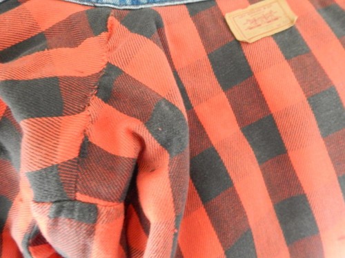 VTG 80s Levi's Jacket 71411 0816 Buffalo Plaid Lined Denim 46L Type III 3 (S887) - Picture 8 of 8