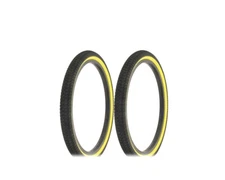 ALTALINE Bicycle TIRES 20" x 1.95 BLACK/GUM Semi-Slick Tread (2) TIRES BMX STYLE