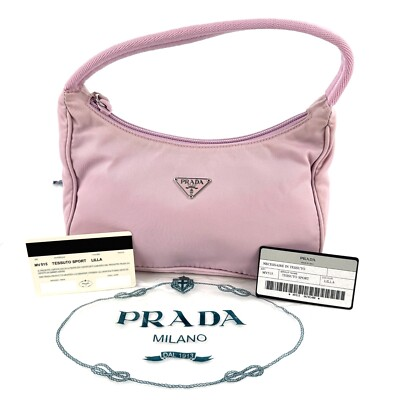 #ad PRADA Nylon Shoulder Bag crossbody bag Hobo Tessuto Sport Pink Authentic