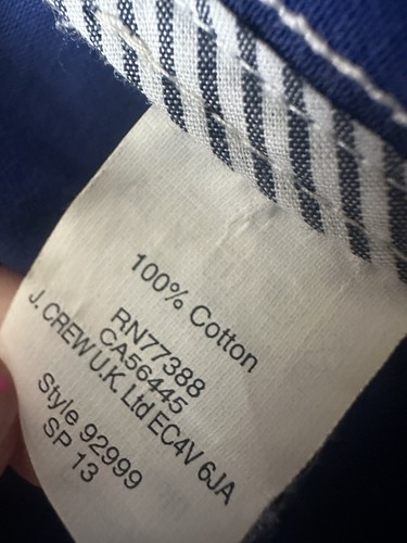 J.CREW Women’s Canvas Hooded Jacket White / Royal Blue Large 100% Cotton - Picture 5 of 8