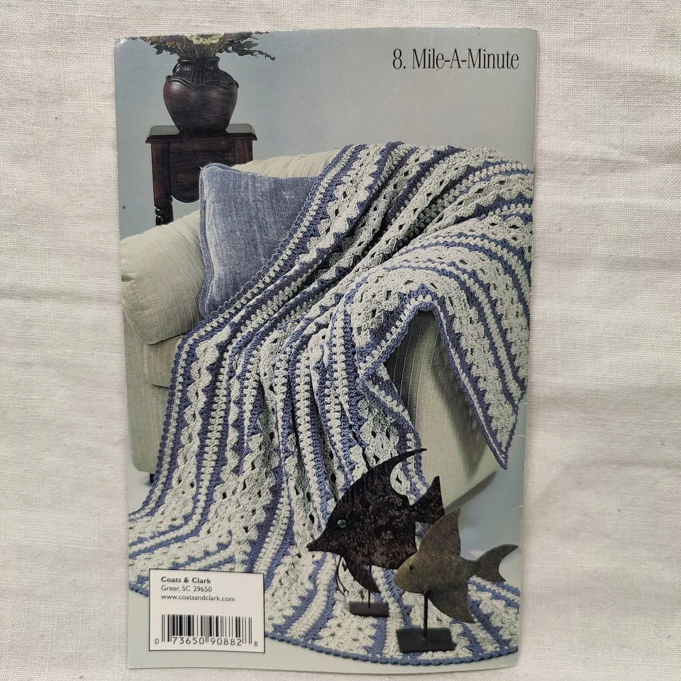 2001 Red Heart Crocheted Afghans Knit & Crochet Yarn Design Pattern Book # 0122 - Image 2 of 4