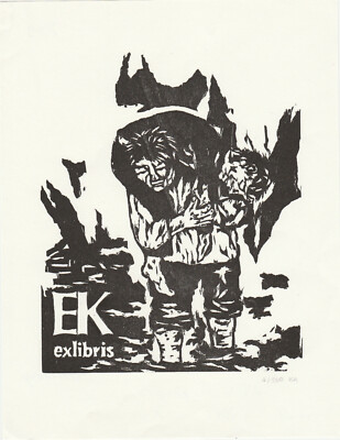 Exlibris -KERSTIN ARNDT - For ''EK'' - Oversize Original Woodcut - Signed - 2005
