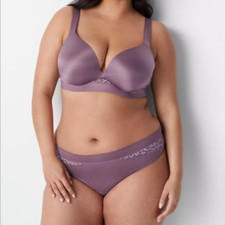 Cacique Comfort Bliss Thong With Lace-Trim Lovely Lavender Plus Size 22/24
