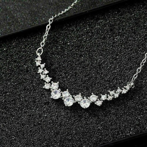 3Ct Round Cut VVS1D Diamond Women's Necklace in 14K White Gold FN 18 Free Chain - Picture 4 of 5