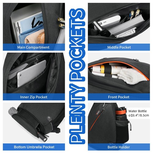 Bolso Bandolera para Hombre Mochila Bandolera, 8 Bolsillos Mochila Eslinga Para Hombre Bolso Bandolera,... - Imagen 3 de 6
