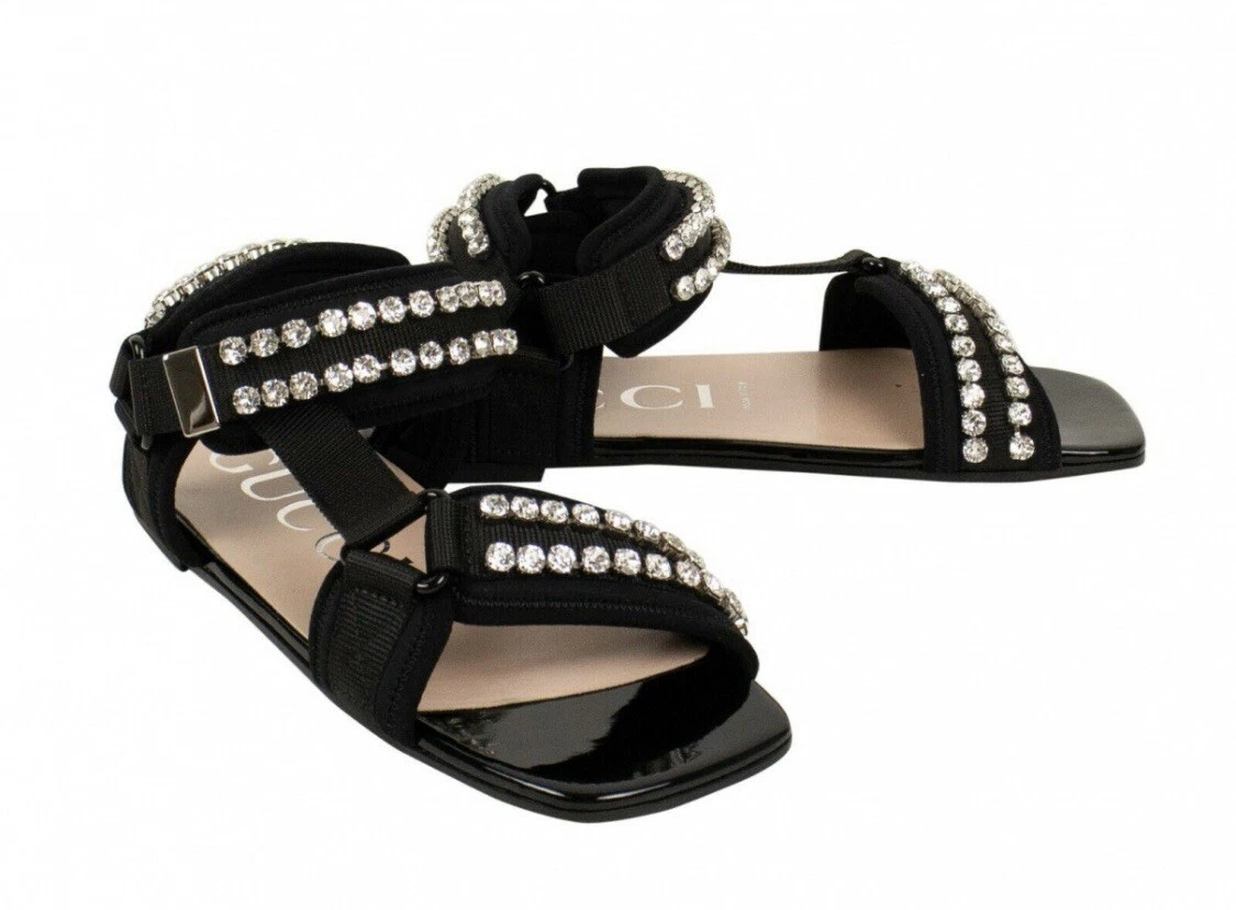 Sandales en cuir Gucci pantoufles chaussures plates taille 36 IT