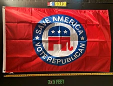 Trump Flag FREE FIRST CLASS SHIP Save America Vote Rep R Desantis USA Sign 3x5'