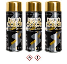3er Sparpack 400ml gold Chromspray Effektspray Farbe Lack Goldspray Lackspray 