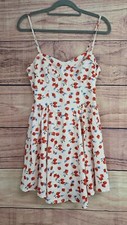 SHEIN Size M Dress Lined Strawberry Pattern Light Apricot